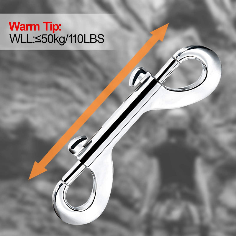 Double Ended Bolt Snap Hook,3.5" Zinc Alloy Metal Clips Key Holder,Trigger Chain Clips,Pack of 6 6 Pack