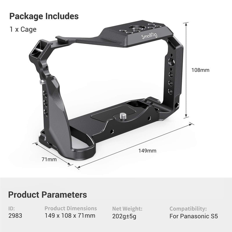 SmallRig Cage for Panasonic S5 Camera 2983