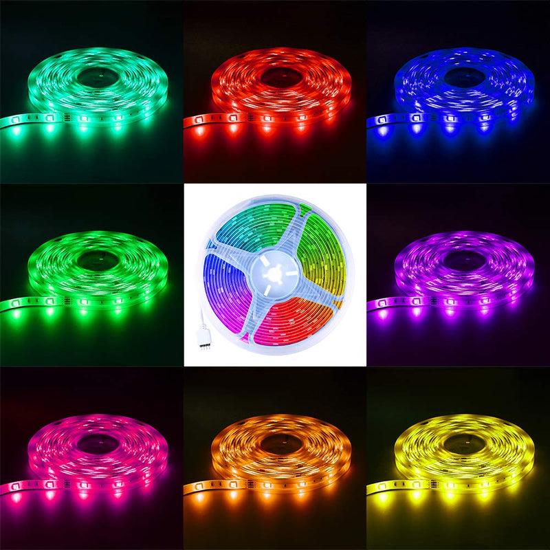[AUSTRALIA] - Runoob LED Strip Lights Waterproof 16.4ft/5m with 44 Keys Remote Controller and Power Supply Flexible Color Changing 5050 RGB 300 LEDs Light Strips Kit for Holiday Party Home Bedroom DIY Decoration 