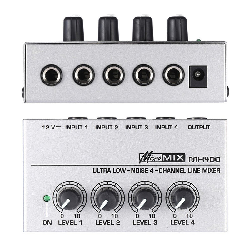 [AUSTRALIA] - ammoon Ultra-compact Low Noise 4 Channels Metal Audio Sound Mixer with Power Adapter Cable (Style 1) 