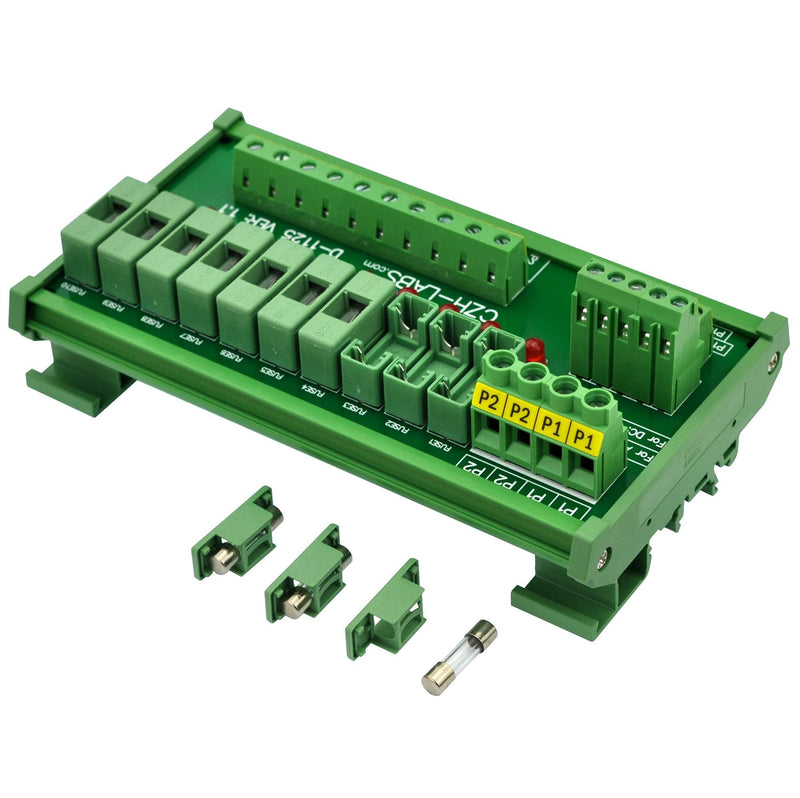 Electronics-Salon DIN Rail Mount 10 Position Power Distribution Fuse Module Board, for AC110V
