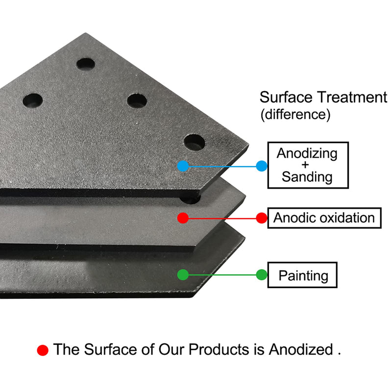 8Sets 2020 Extrusion Aluminum Profiles 20mm Anodic Oxidation L Shape Corner Bracket Plate with Screws and Nuts for 2020 Series Aluminum Profile 3D Printer Frame