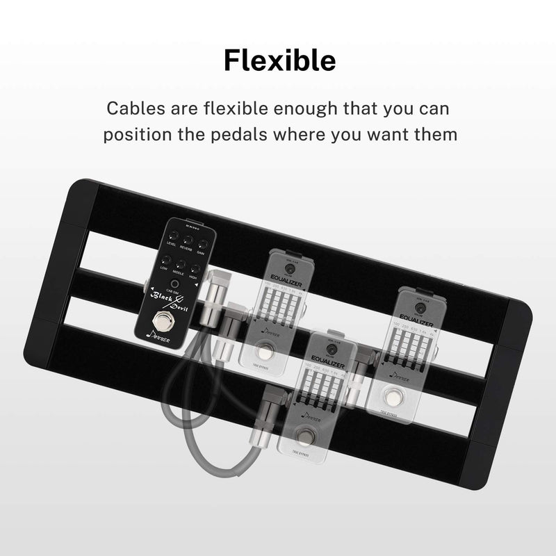 [AUSTRALIA] - Donner Guitar Patch Cable 6 Inch 15cm 1/4" Right Angle Metal Connector for Instrument Effect Pedal 6 Packs 