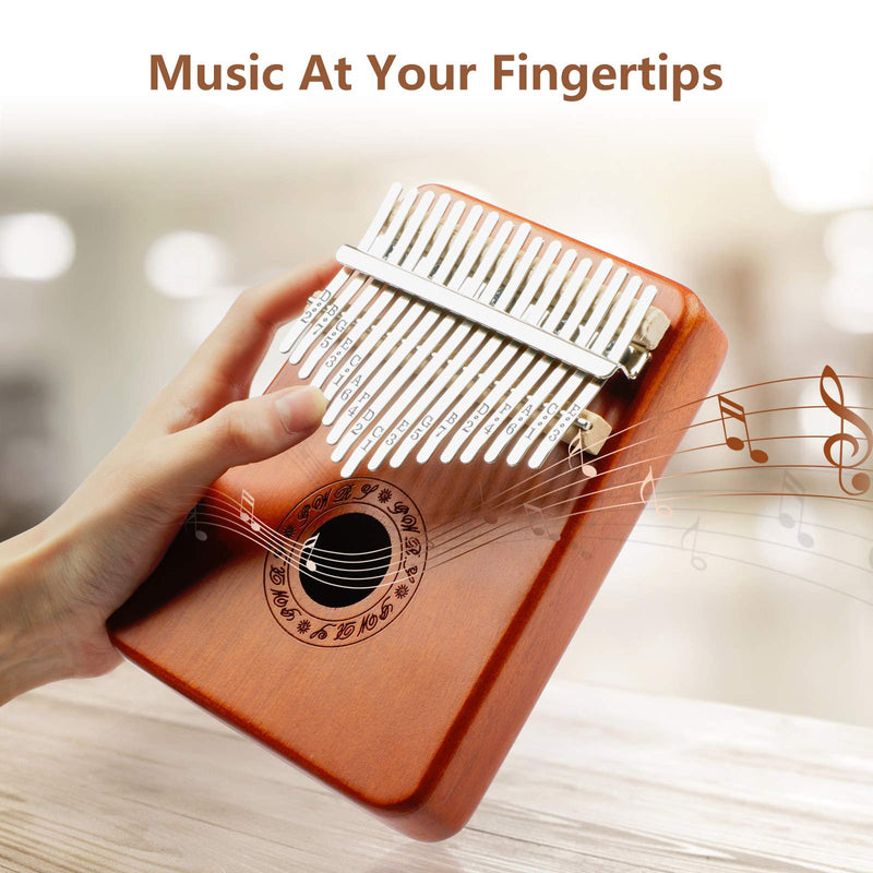 Haton Kalimba, 17 Keys Thumb Piano With Study Instruction and Tune Hammer, Portable Mbira Africa Wood Finger Piano, Easy to Learn Music Instrument Gift for Kids Adult Beginners