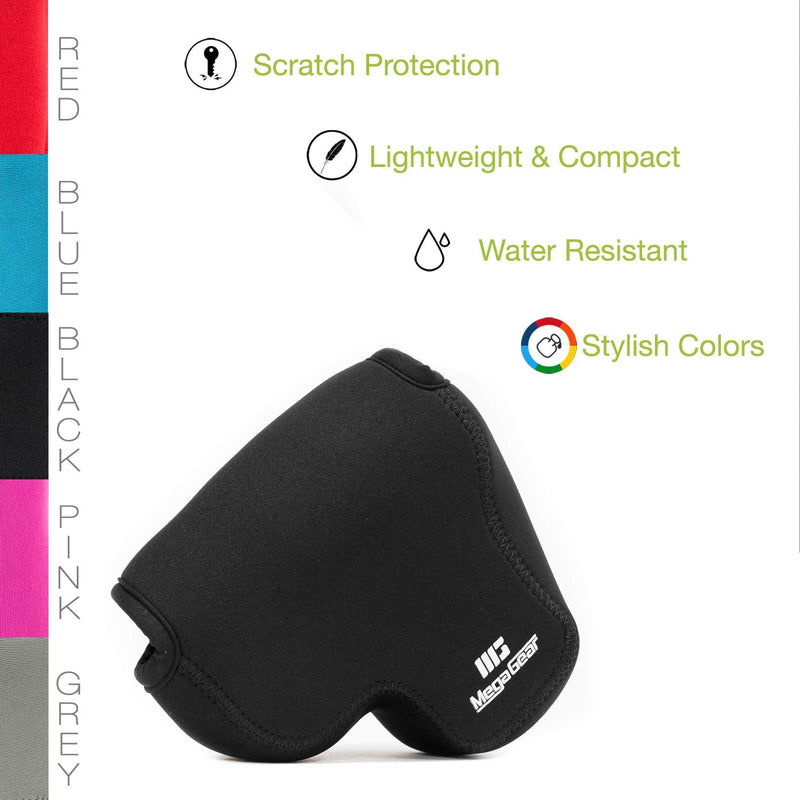 MegaGear Ultra Light Neoprene Camera Case Compatible with Nikon Coolpix P610 with Zoom Lens, P600 Black