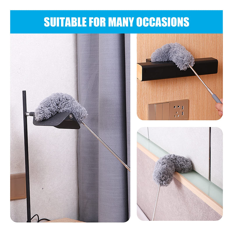 TIMIVO Microfiber Duster for Cleaning, Dusters with Extension Pole, Washable Microfibre Cleaning Tool. 2Pcs Mini Dusters for Cleaning Office, Car, Computer, Window, Air Condition (2PACK) 2PACK