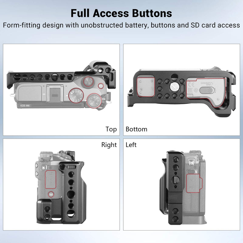 SMALLRIG Cage for Canon EOS M3 and M6 with Built-in Cold Shoe and NATO Rail(Not Compatible with M6 Mark II) - 2130