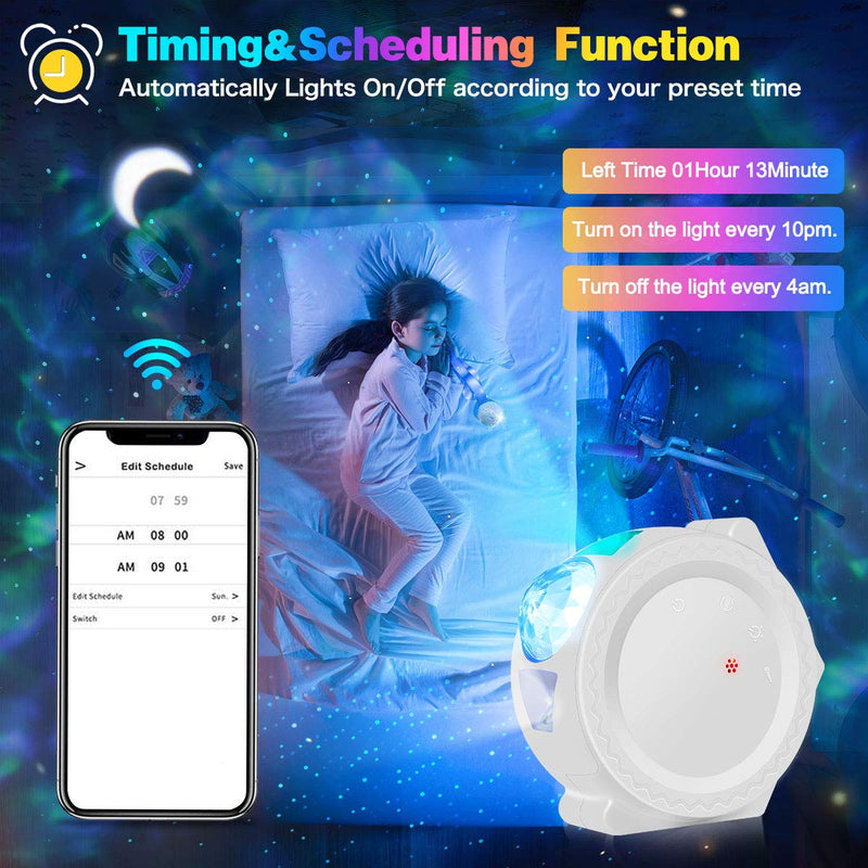 [AUSTRALIA] - Star Projector, Lacoco Ocean Wave Moon and Star Night Light Galaxy Projector,Starry Night Light Projector with Voice Control 360 Degree Rotating Night Sky Projector for Bedroom Gift Black 