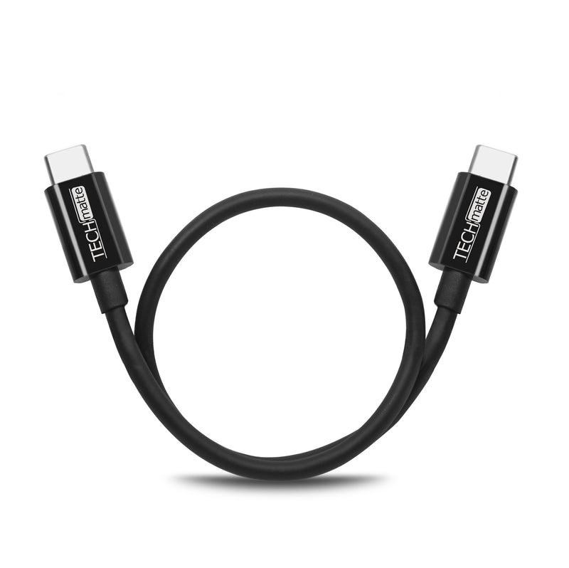 TechMatte USB Type C Cable (1 FT), USB C to USB C 2.0 Charging Sync Cable for OnePlus3 HTC 10, LG G5, Google Nexus 5X, 6P, Pixel 2015, Apple MacBook 12 inch, Asus Zen AiO (Black)