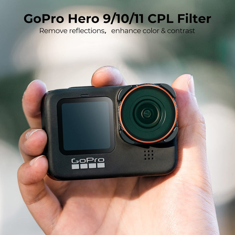 K&F Concept Circular Polarizer CPL Camera Lens Filter Compatible with GoPro Hero11, Hero10, Hero9 Black,Multi-Coated HD Glass,Action Camera Polarizing Filter