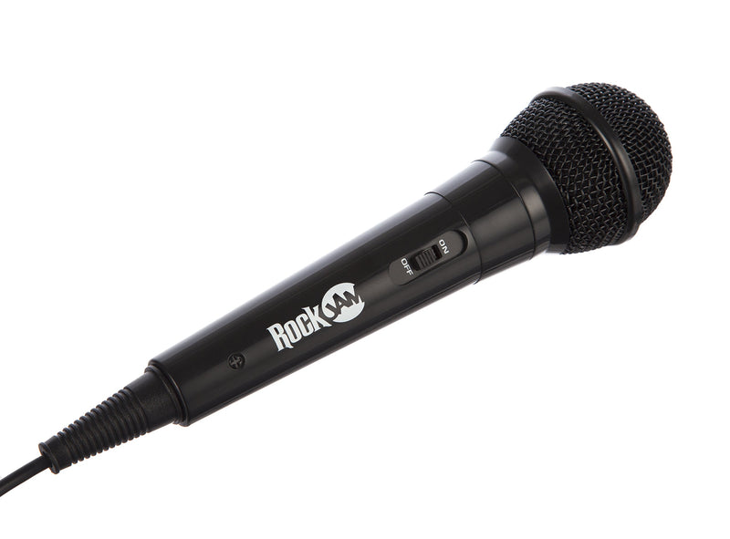 RockJam Karaoke Microphone Wired Unidirectional Dynamic Microphone with Three Metre Cord - Black Wired Karaoke Microphone