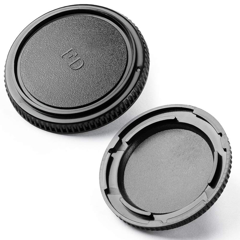 Body Cap and Lens Rear Cap Cover Replacement Set for Canon FD Mount Lens&Cameras,2 Sets