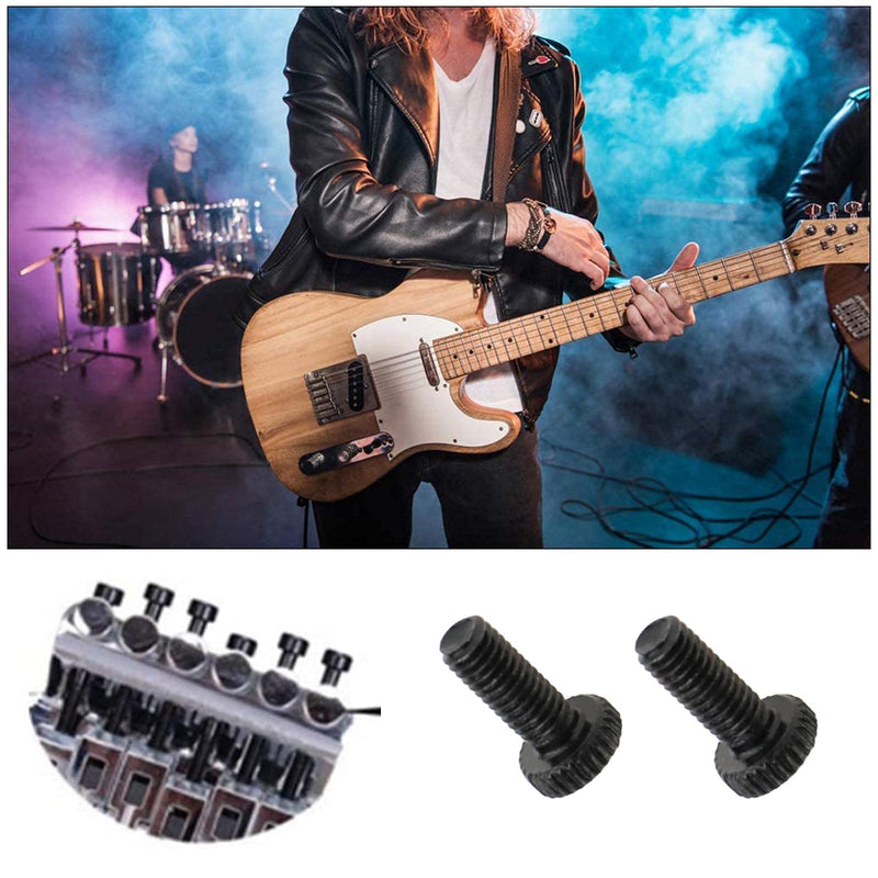 12pcs Black Tremolo Locking System Bridge Fine Tuning Screws Instrument Replacement Parts Metal M5 Compatible with Floyd Rose Electric Guitar