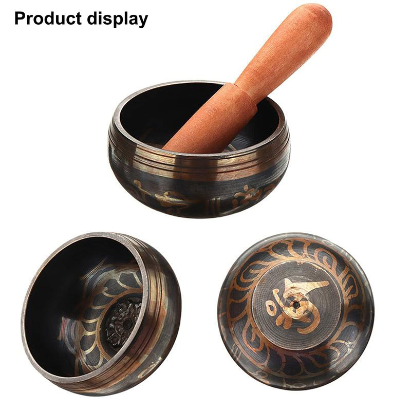 Singing Bowl,MKNZOME 3.15'' Handcrafted Silent Mind Tibetan Singing Bowl with Chakra Stones Meditation Sound Bowl for Tibet Sound Therapy, Healing,Yoga, Zen, Stress & Anxiety Relief,Deep Relaxation 8cm/3.15''