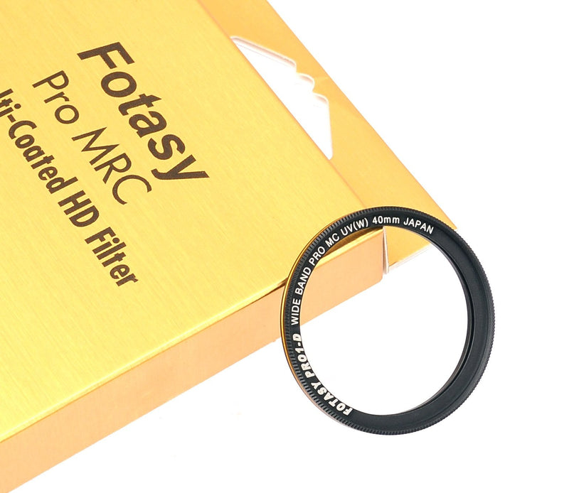 Fotasy 40mm Ultra Slim UV Protection Lens Filter, Nano Coatings MRC Multi Resistant Coating Oil Water Scratch, 16 Layers Multicoated 40mm UV Filter Black