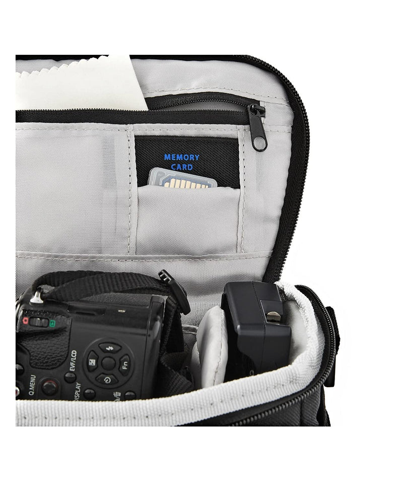 SLR Camera Carrying case with Detachable Shoulder Strap, Black, Measures 7.5" x 4.75" x 5".