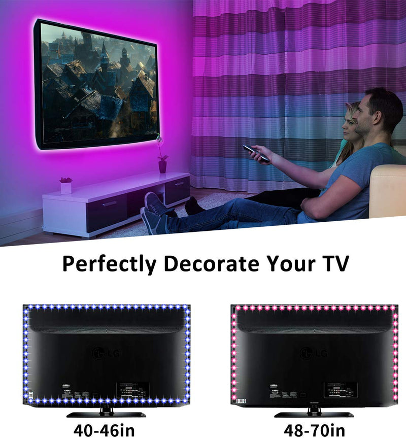 [AUSTRALIA] - LED Strip Lights, FOF TV LED Backlights 9.84ft for 42-70 inch TV, 16 Million Colors Phone Bluetooth App Controlled Music Sync Light Strip for TV PC Monitor Gaming Room Bedroom, USB Powered, 5V 2A Plug 