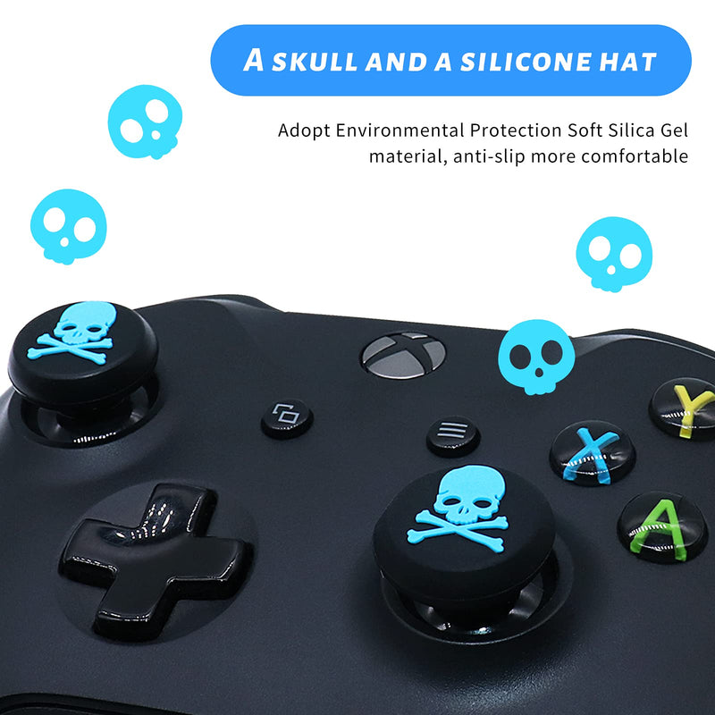 RALAN 5 Pair Silicone Skull Analog Controller Joystick Thumb Stick Grip Cap Covers for PS3, PS4, Xbox Analog Stick Caps Replacement Prevents any damage to controller from shocks, scratches.