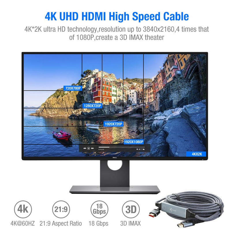 4K60HZ Long HDMI Cable,Highwings 50FT 18Gbps High Speed HDMI 2.0 Braided Cord-Supports (4K 60Hz HDR,Video 4K 2160p 1080p 3D HDCP 2.2 ARC-Compatible with Ethernet Monitor PS4/3 4K Fire Netflix 50 feet Grey