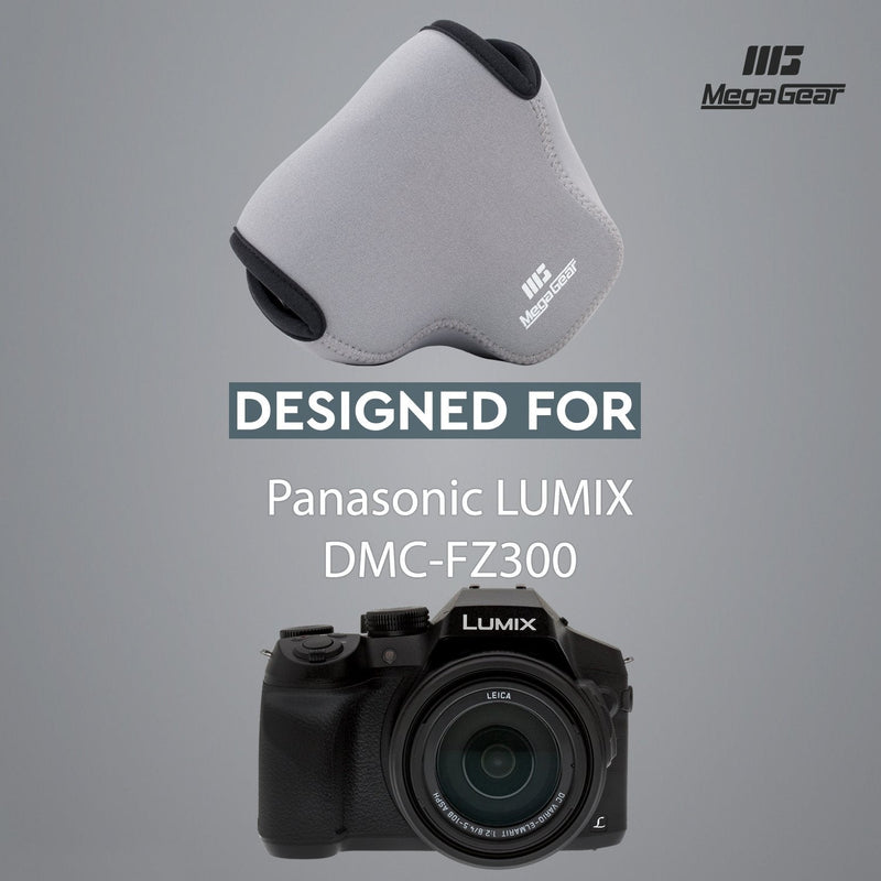MegaGear Ultra Light Neoprene Camera Case Compatible with Panasonic Lumix DMC-FZ300 Grey
