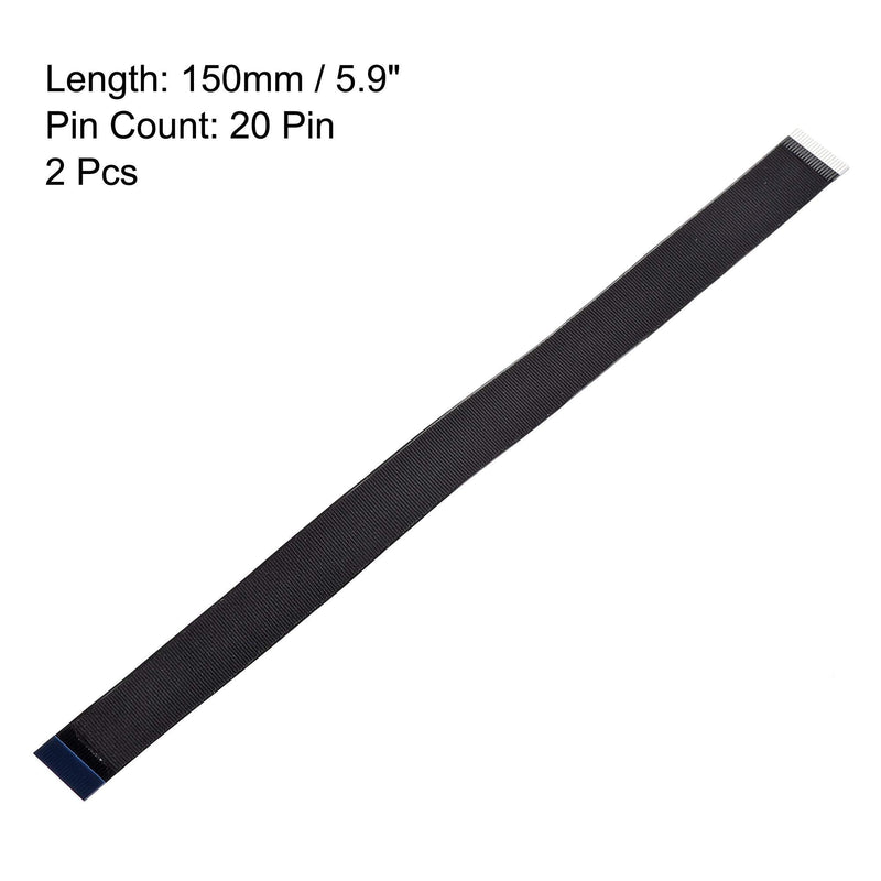 uxcell FPV FFC Cable 20 Pin 0.5mm Pitch 15cm Length B Type Flat Ribbon Cable 2pcs