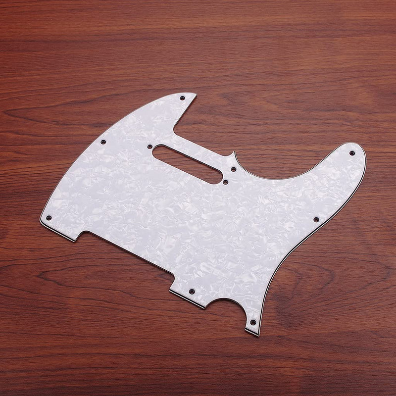 Alnicov 8 Hole Tele Pickguard Fit for USA/MX Standard Telecaster Guitar,3Ply White Pearl