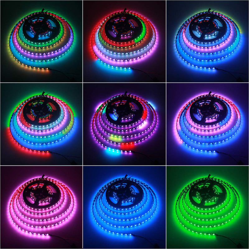 [AUSTRALIA] - ALITOVE RGB Addressable LED Strip WS2811 12V LED Strip Lights 16.4ft 300 LEDs Dream Color Programmable Digital Flexible LED Pixel Rope Light Waterproof IP65 with 3M VHB Heavy Duty Self-Adhesive Back Black Fpcb Ip65 5m 300 LEDs Strip 