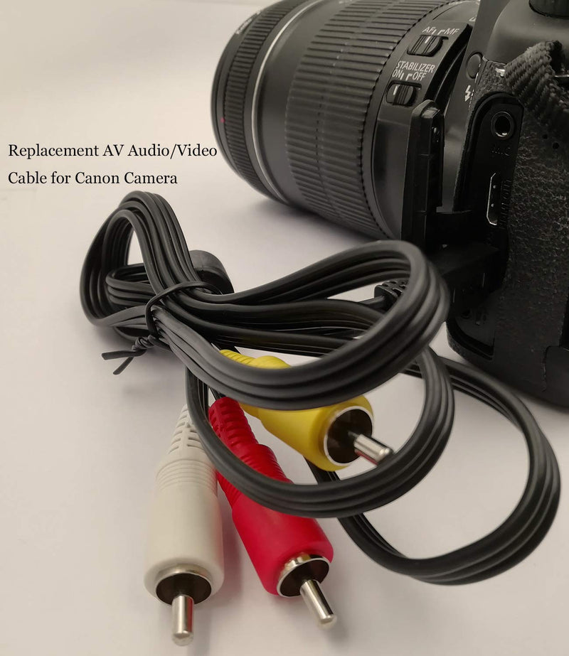 AV Stereo Audio Video Cable Replacement for Canon AVC-DC400ST Canon EOS 7D, 60D, 60Da, 70D, 100D, 550D, 600D, 650D, 700D & Canon EOS Rebel SL1, T2i, T3i, T4i, T5i Digital SLR Camera