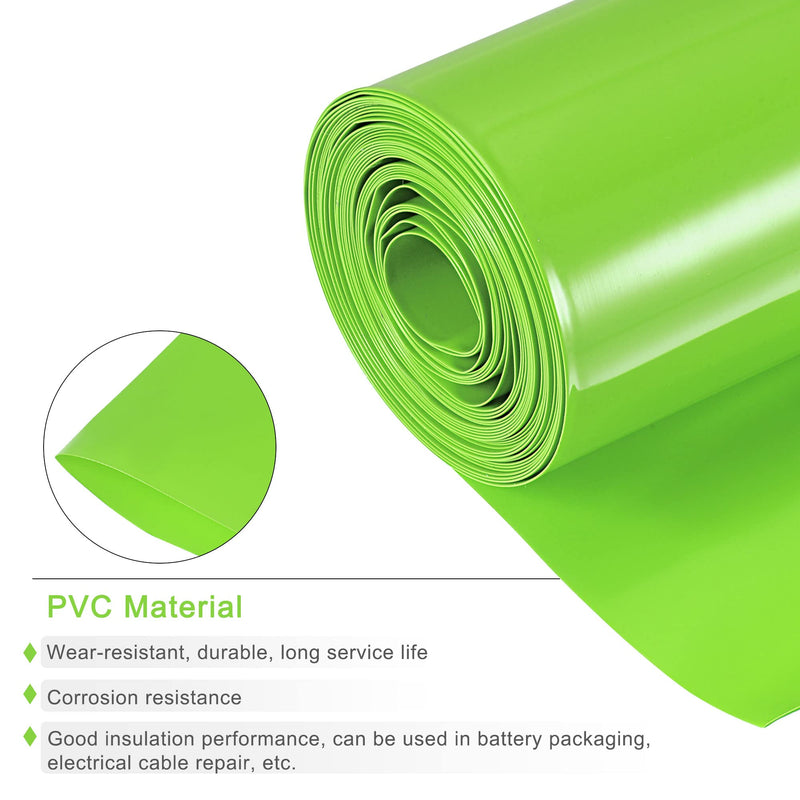 MECCANIXITY Battery Wrap PVC Heat Shrink Tubing 75mm Flat 6m Light Green Good Insulation for Battery Pack