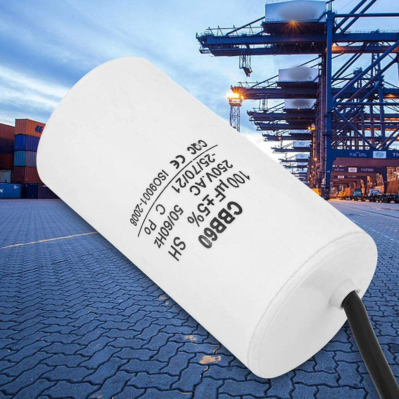 CBB60 Capacitor 100uf Plastic Run Capacitor Motor Capacitor 250V AC 50/60Hz for Air Compressor, Compressors, Pump and Motors