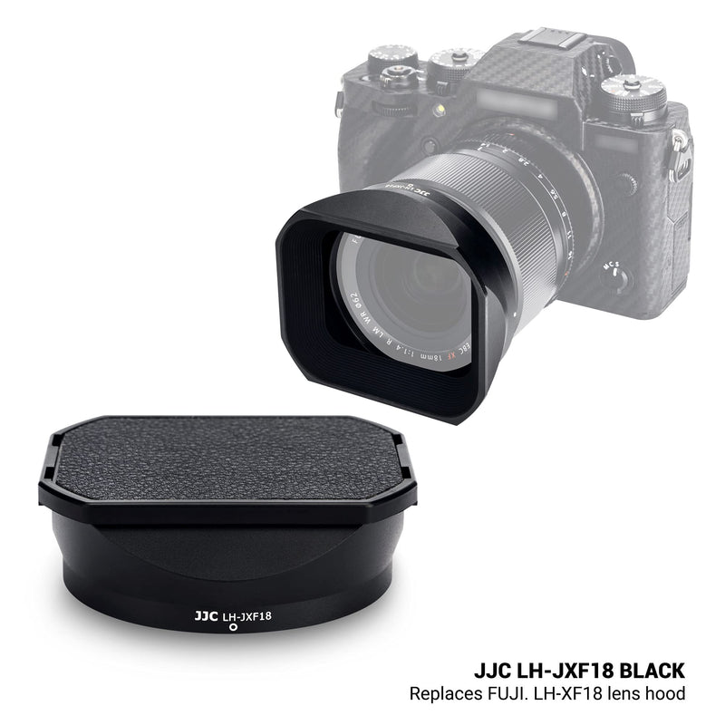 [AUSTRALIA] - JJC Metal Square Lens Hood for Fujifilm Fuji Fujinon XF 18mm f/1.4 R LM WR Lens Replaces Fujifilm LH-XF18 Lens Hood with a Hood Cap on Camera X-T4 X-T3 X-S10 X-T30 X-T20 For XF 18mm f/1.4 