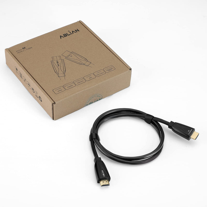 8K HDMI 2.1 Cable 6ft Certified Ultra High Speed HDMI Cable, 48Gbps 8K 60Hz 4K 120Hz Support Compatible with Apple TV Samsung QLED Sony LG PS5 6ft 8K copper
