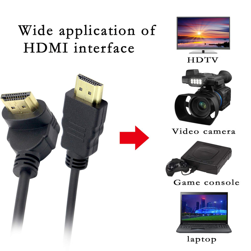 Right AngleHDMI Coiled Cable,90° Down Angle HDMI Male to HDMI Male Spring Spiral Cable Support 3D 1080P YOUCHENG for Camera, Monitor