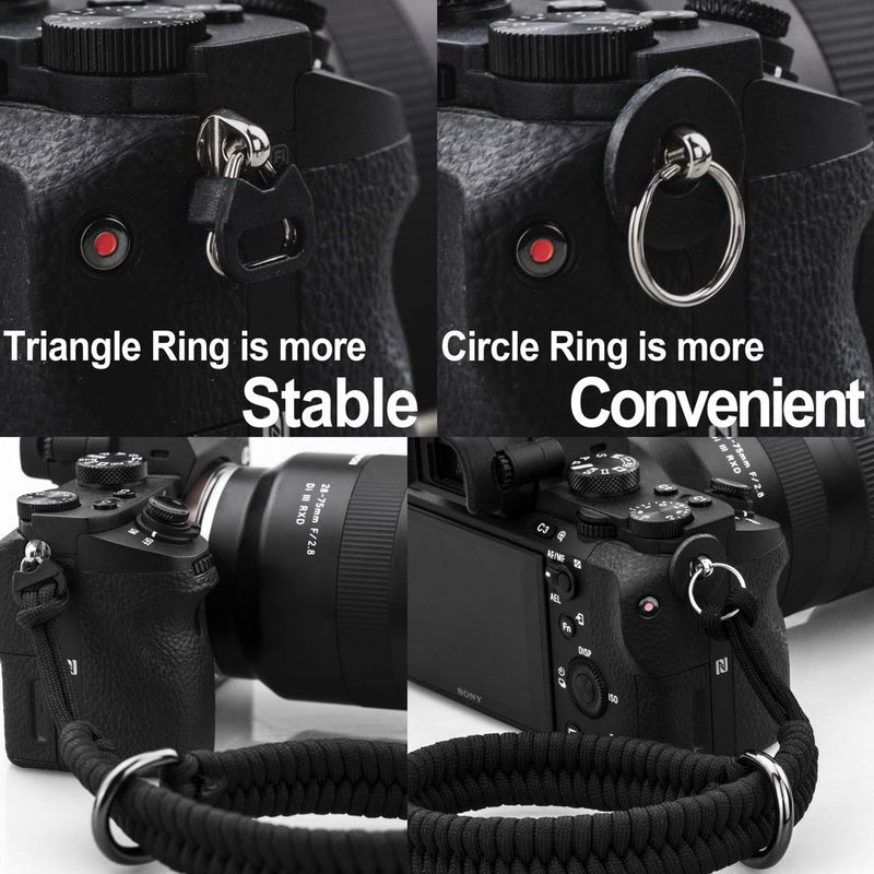 Camera Wrist Strap with Safer Connector DSLR Mirrorless, Quick Release Camera Hand Strap Black