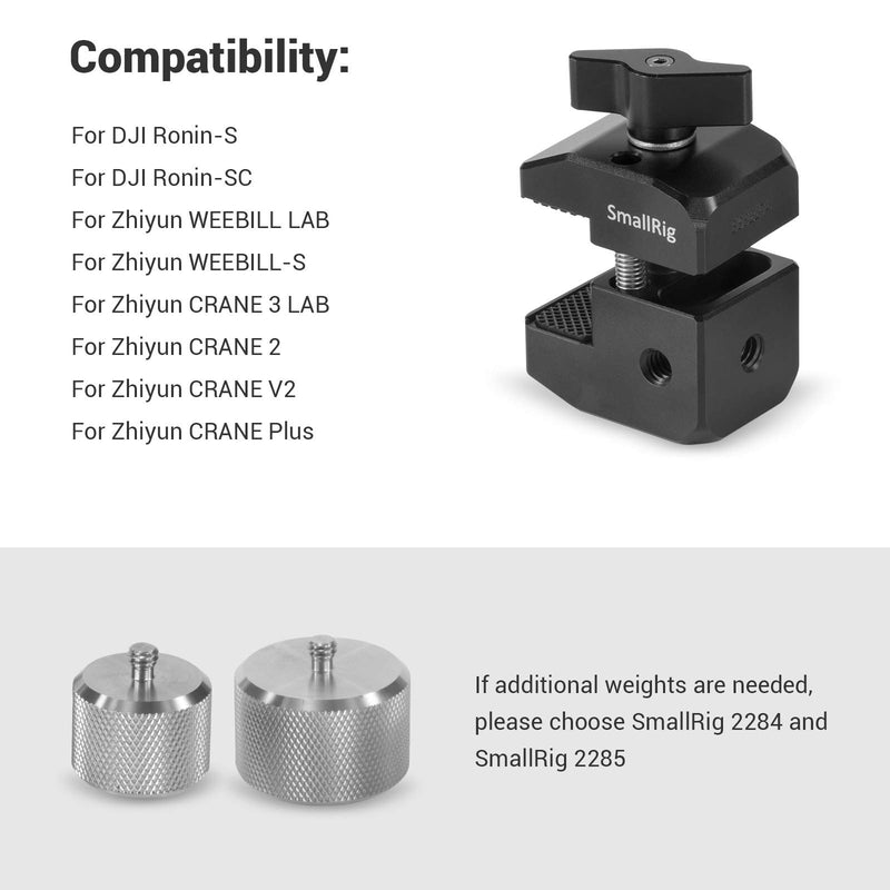 SmallRig Counterweight & Mounting Clamp Kit for DJI Ronin-S/Ronin-SC and Zhiyun Weebill/Crane Series Gimbals BSS2465