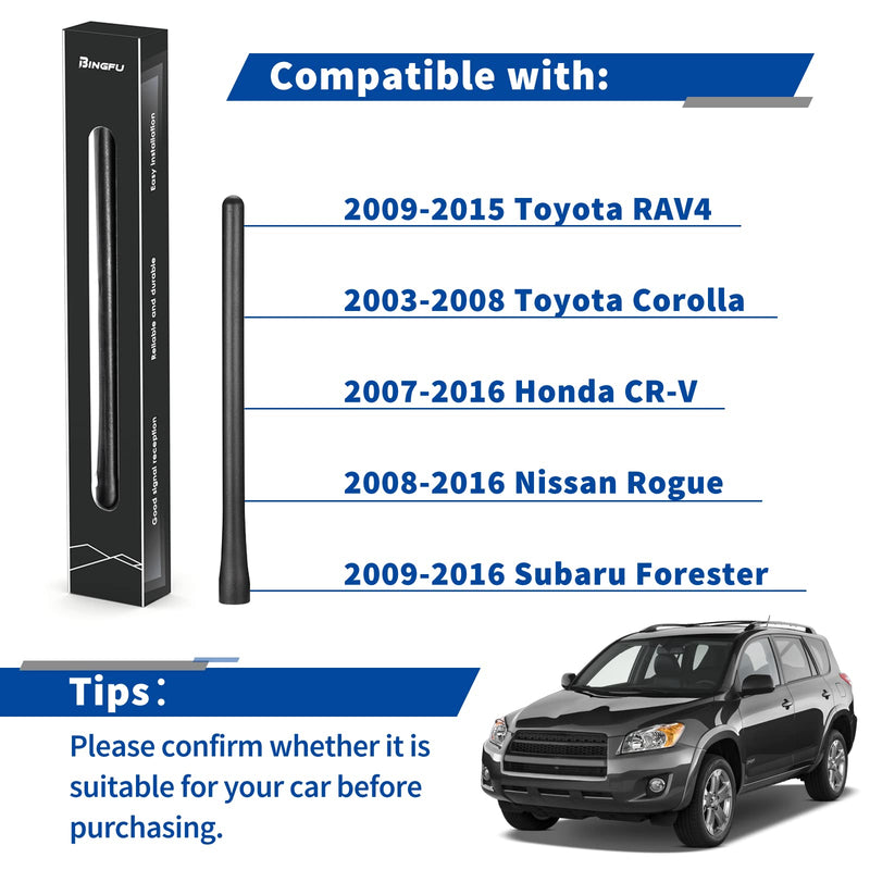 Bingfu Short Car Antenna Replacement Compatible with Toyota RAV4 Corolla Honda CR-V Nissan Rogue Subaru Forester Mazda Auto Antenna