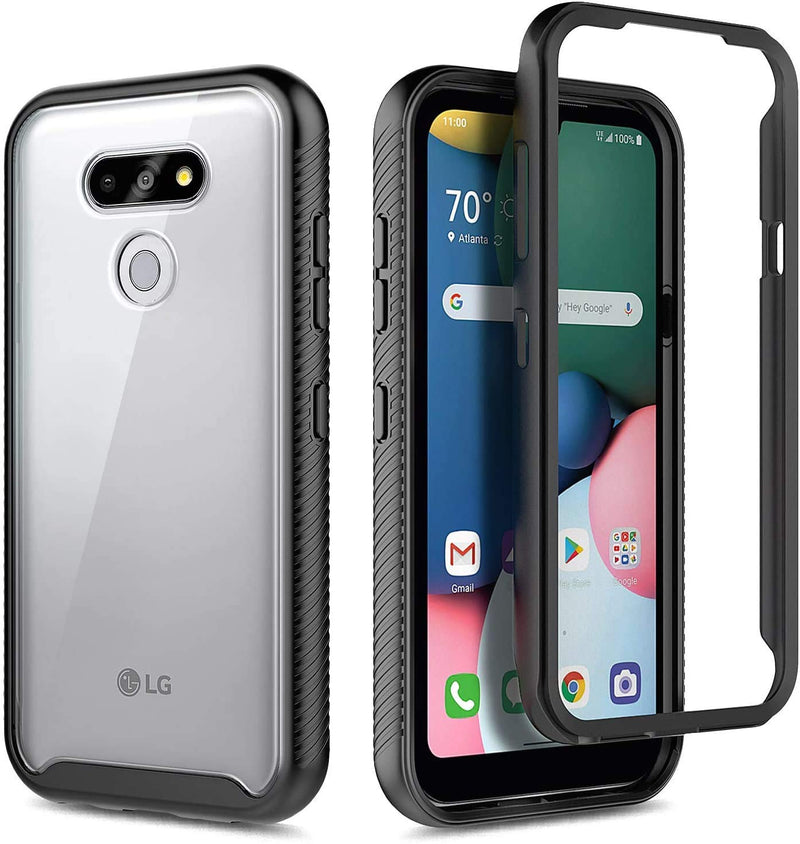 E-Began Case for LG Premier Pro Plus (L455DL), LG XPression Plus 3 (AT&T)/Harmony 4 with [Built-in Screen Protector], Full-Body Protective Shockproof Rugged Bumper Case Cover -Black Black