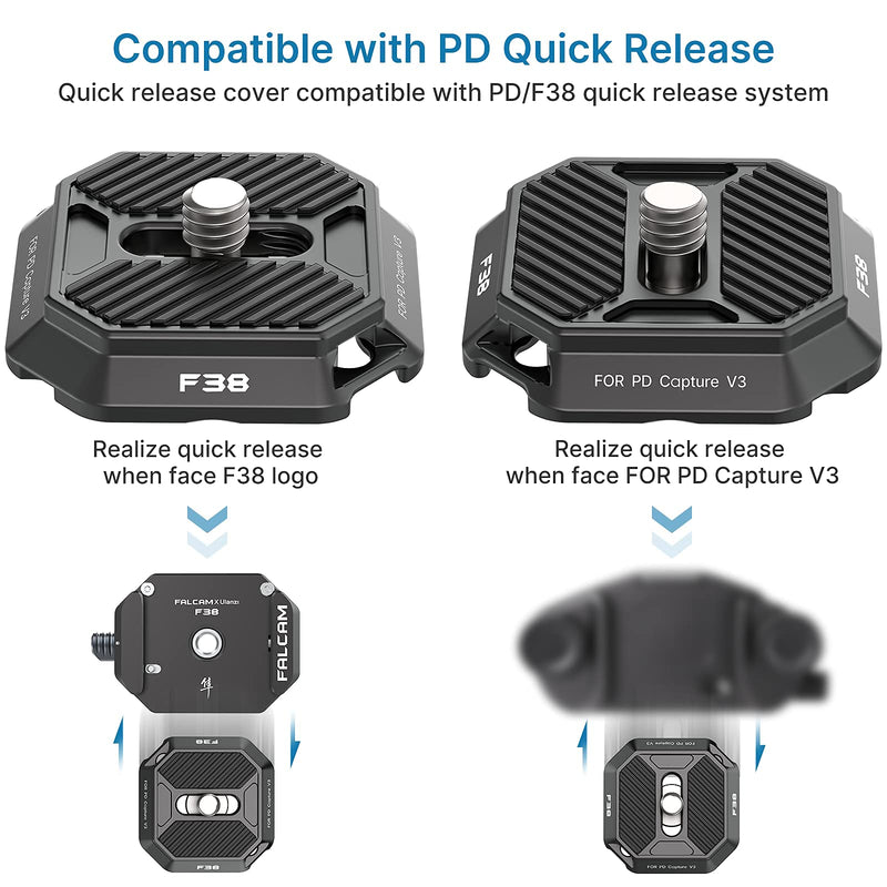 Ulanzi New Version F38 Quick Release Plate 2-in-1, FALCAM F38 Quick Release System QR Plate Camera Tripod Mount Adapter Compatible with PD and F38 (New Version Top Plate, Base Mount NOT Include) 2-in-1 Plate