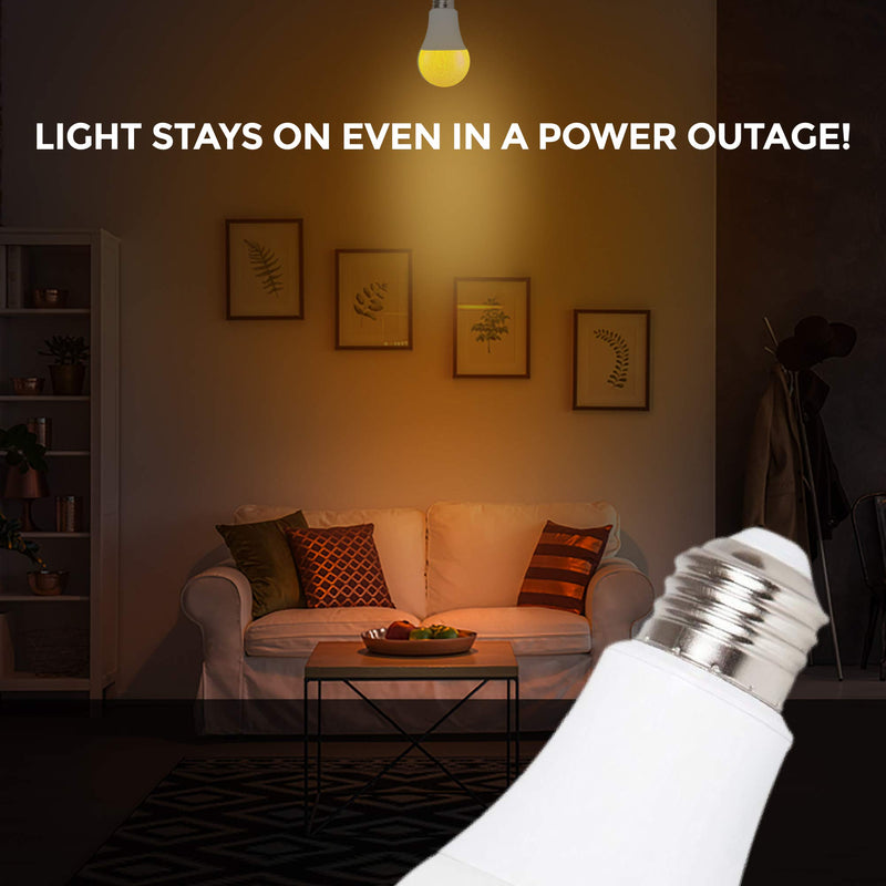 Ciata Lighting LED Smart Emergency Light Bulb with Rechargeable Battery Back-up - Intelligent Lighting, Lasts 3-4 Hours During Power Outage - Extra Hook for Camping, Outdoor (4 Pack)