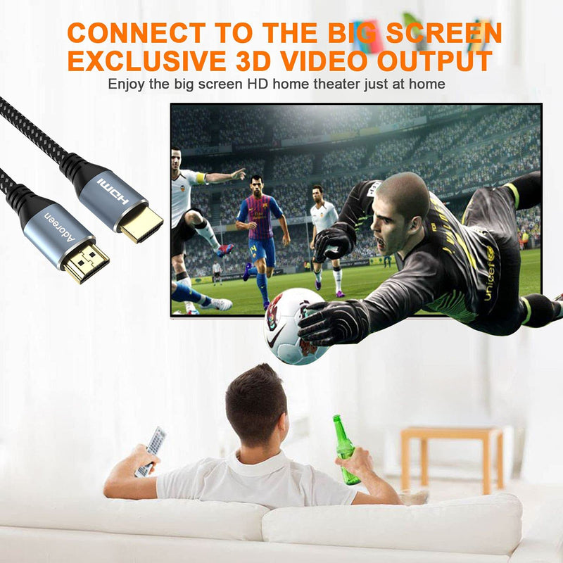 [AUSTRALIA] - 4K HDMI Cable 2 feet/2 Pack, Adoreen High Speed 18Gbps HDMI 2.0 Cable (1.5-60ft), HDR HDCP 3D 4K@60Hz 2K,1080P, ARC Ethernet, HDMI Cord,Compatible Monitor UHD TV PC PS3 PS4 with 5 Cable Ties 2FT-2PK With Ties 