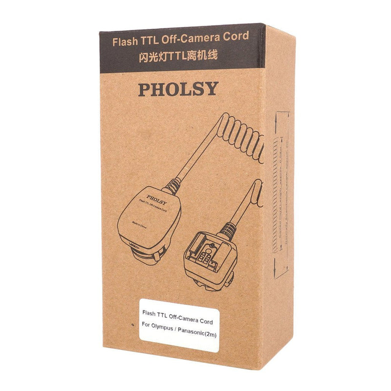 PHOLSY Off-Camera TTL Flash Sync Cord for Olympus/Panasonic Cameras - 6.5' (2 m) Replaces Olympus FL-CB05 for Olympus and Panasonic