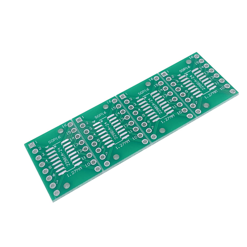Cermant 20pcs SMD SSOP16/SOP16 to DIP Adapter Plate Converter and Breakout Board Wide and Narrow Universal (SSOP16/SOP16 to DIP)