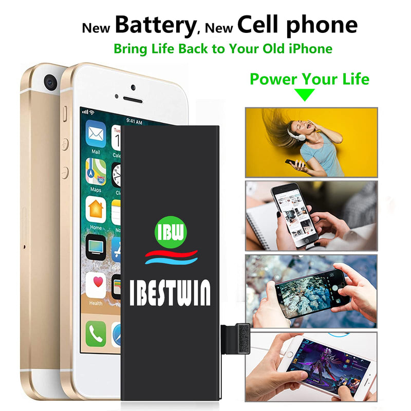 Battery for iPhone 5S 5C, IBESTWIN 1560mAh Replacement Battery for IP 5S 5C with Full Repair Tool Kit, 0 Cycle 3 Years Warranty