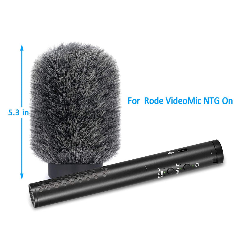 [AUSTRALIA] - NTG Furry Microphone Windmuff - Windscreen/WindShield for Rode VideoMic NTG and Microphones with Maximum Slot Length of 100mm (3.9") and Diameter of 18-24mm by YOUSHARES (Shag, Gray) 