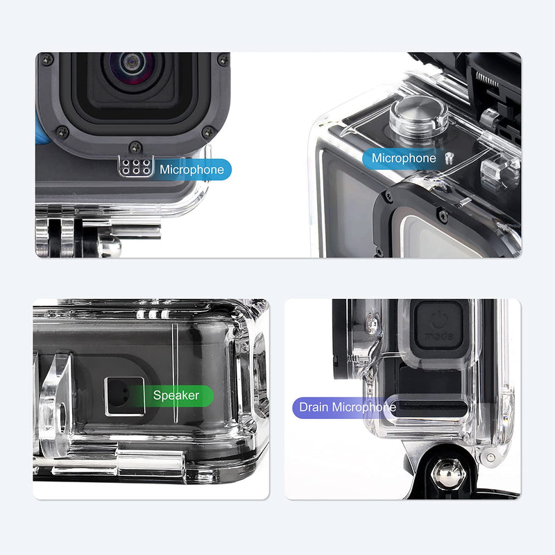 YALLSAME Side Open Case for GoPro Hero 10 9 Black Skeleton Housing Protective Frame Mount Case Features 2 Cold-Shoe Mount and Side Opening for Charging Accessory for GoPro 10 9 Black Housing case for Hero9 10