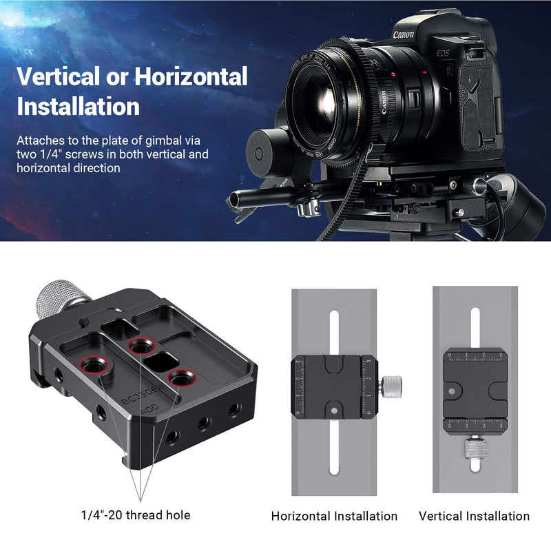 SMALLRIG DSLR and Mirrorless Quick Release Clamp and Plate for Arca-Type Standard Compatible with DJI Ronin S/SC ZHIYUN Crane Series Weebill S Gimbal - DBC2506