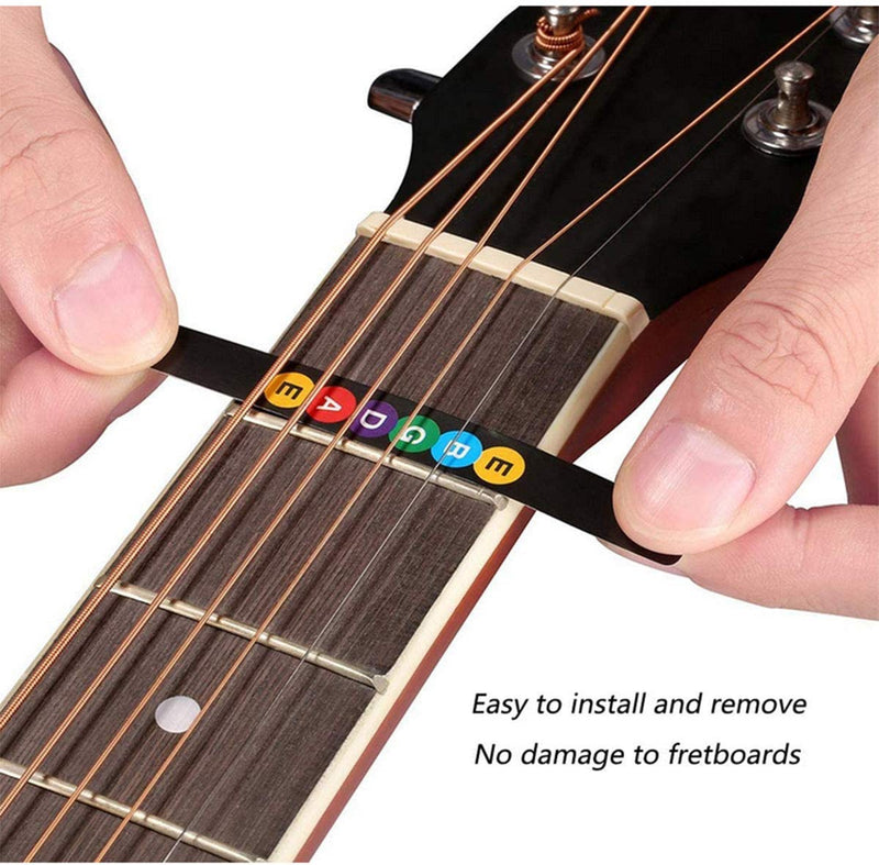 Guitar Fretboard Notes,Biluer 10PCS Guitar Learning Decals Guitar Map Labels With 2PCS Guitar Cleaning Cloth For Beginner Learn Durable and Useful