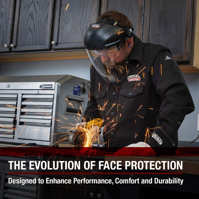 Lincoln Electric OMNIShield Professional Face Shield - High Density Clear Lens - Premium Headgear - K3750-1 Clear Faceshield - Standard