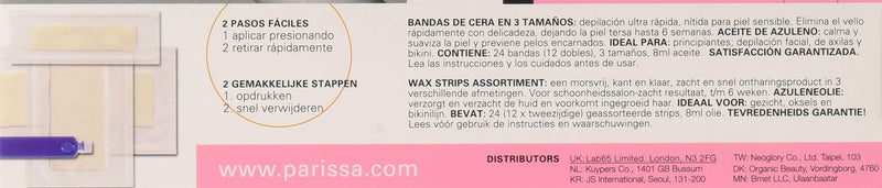 Parissa Wax Strips Sensitive Assorted Sizes, 24 count