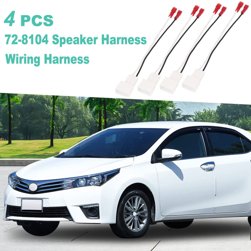 4 Pack 72-8104 Speakers Harness Adapter for Toyota Subaru Mitsubishi Speaker Wire Harness Connectors Plug Compatible with Toyota RAV4 Tacoma Tundra Camry Corolla 4 Runner Scion Pontiac Speaker Wiring 4 Pcs